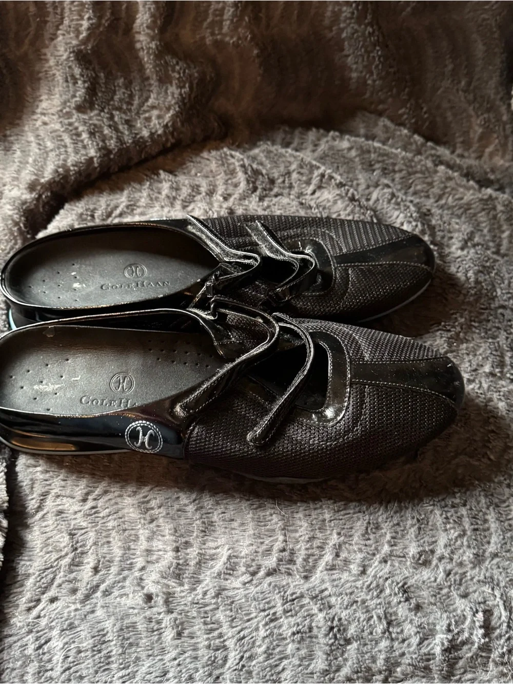Cole Haan Black Women's Slip-On Loafers with Decorative Straps